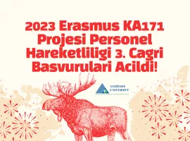 2023 Erasmus KA171 Projesi Personel Hareketliligi 3. Cagri Basvurulari Acildi!